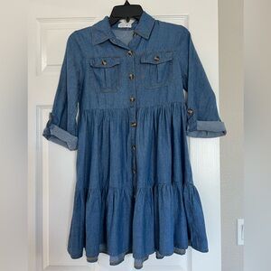 Beautees Blue Denim girl’s Dress size 12